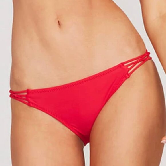 VOLCOM Simply Solid red sideknot bikini bottom 24W - Picture 1 of 5